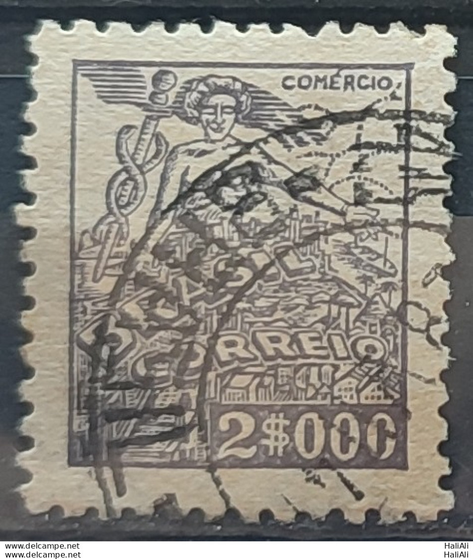 Brazil Regular Stamp RHM 421 Commerce 2000 Reis Filigree P 1941 Circulated1 - Oblitérés
