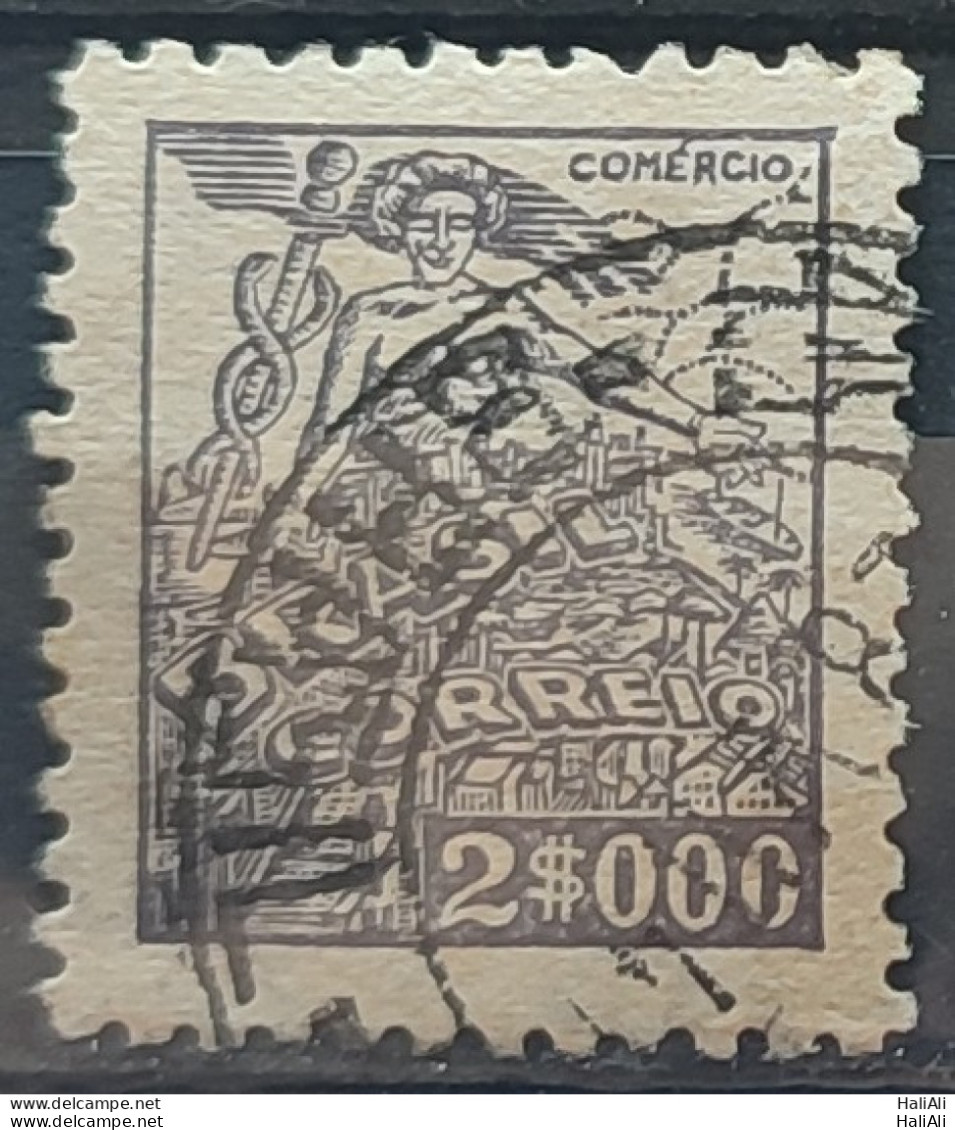 Brazil Regular Stamp RHM 421 Commerce 2000 Reis Filigree P 1941 Circulated1 - Usati