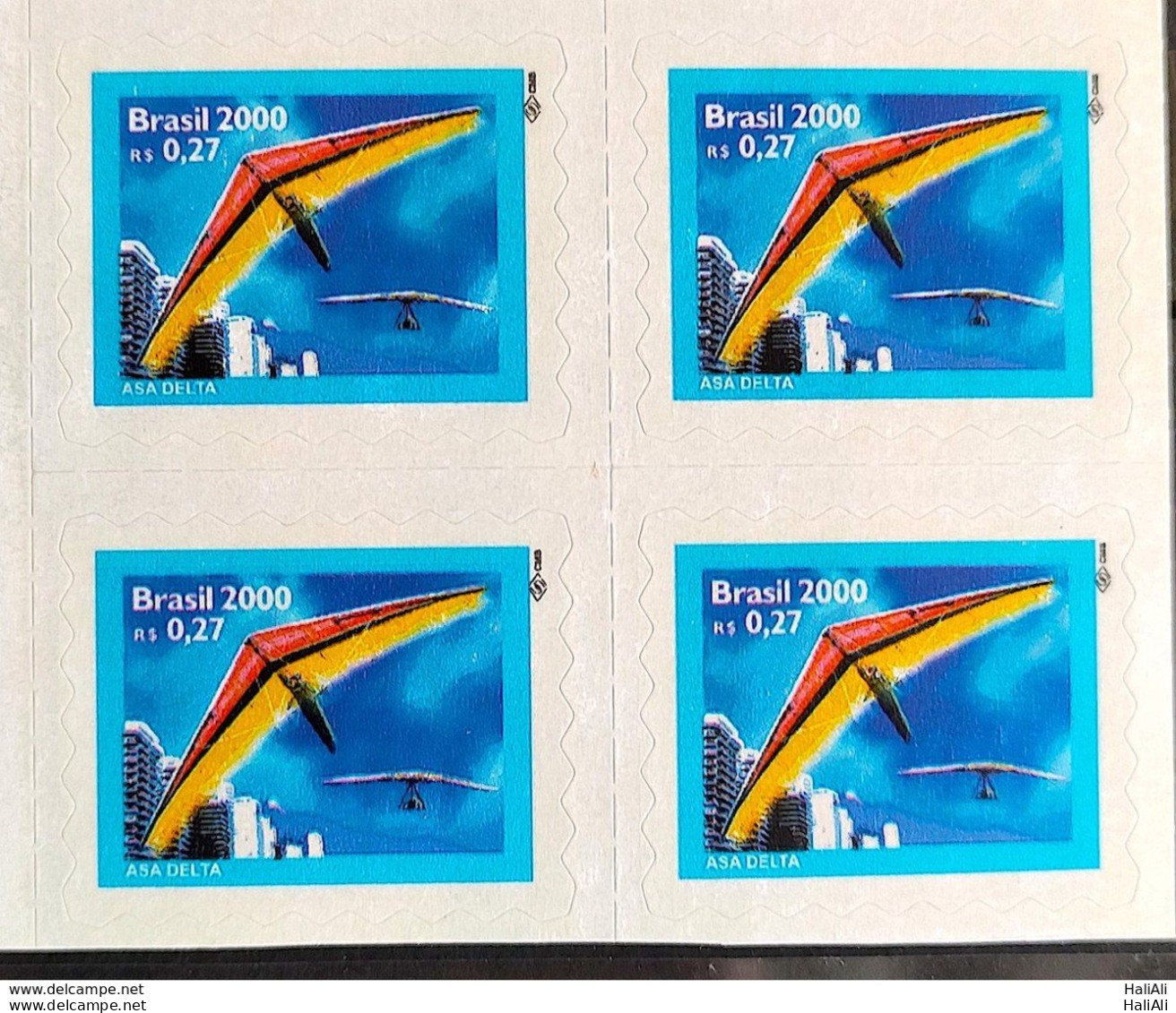 Brazil Regular Stamp RHM 787 Extreme Sports Asa Gliding Perce In Wave 2000 Block Of 4 - Ungebraucht