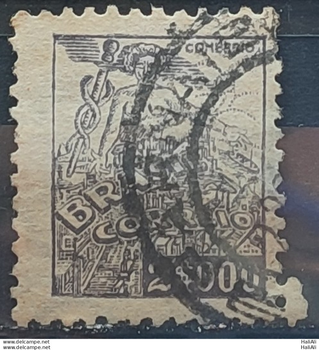 Brazil Regular Stamp RHM 421 Commerce 2000 Reis Filigree P 1941 Circulated2 - Oblitérés