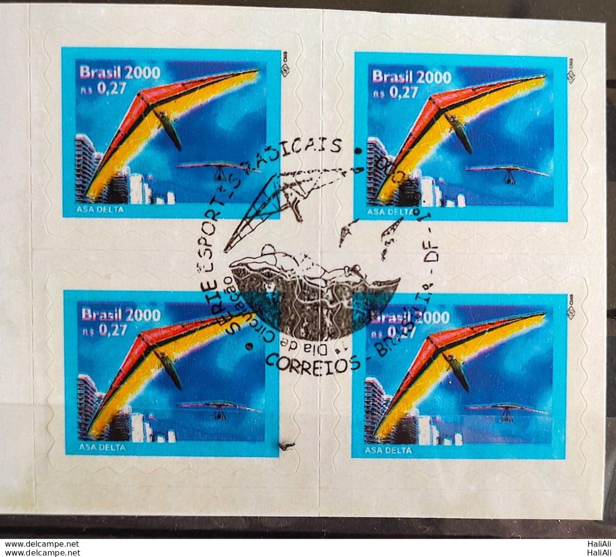 Brazil Regular Stamp RHM 787 Esporte Radical Asa Delta Perce In Wave 2000 Block Of 4 CBC Brasília - Neufs