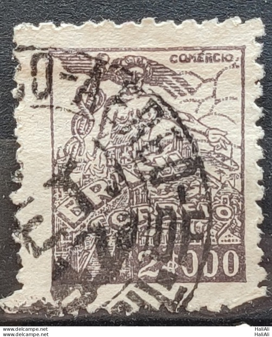 Brazil Regular Stamp RHM 381 Granddaughter Commerce 2000 Reis Filigree Q 1943 Circulated 4 - Usati