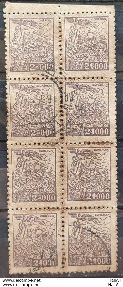 Brazil Regular Stamp RHM 381 Granddaughter Commerce 2000 Reis Filigree Q 1943 Circulated 26 Octilha - Used Stamps