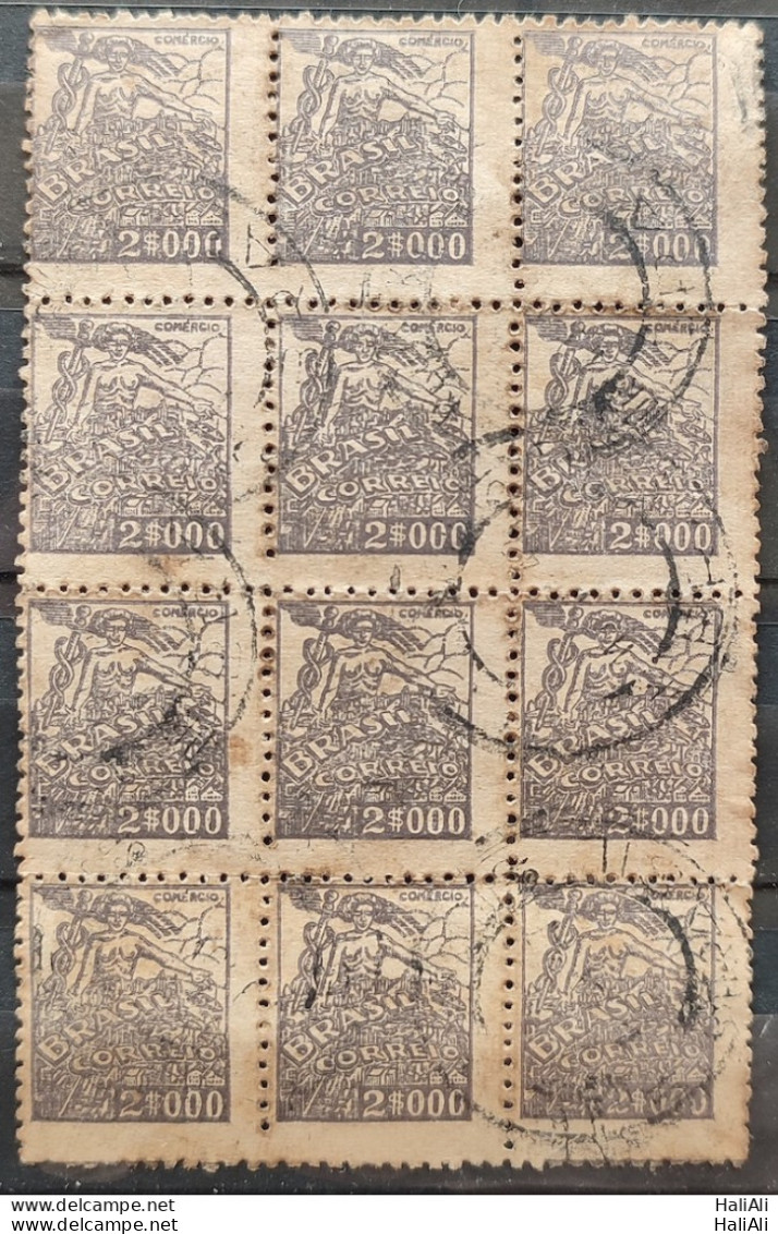 Brazil Regular Stamp RHM 381 Granddaughter Commerce 2000 Reis Filigree Q 1943 Circulated 29 12 Unidades - Oblitérés