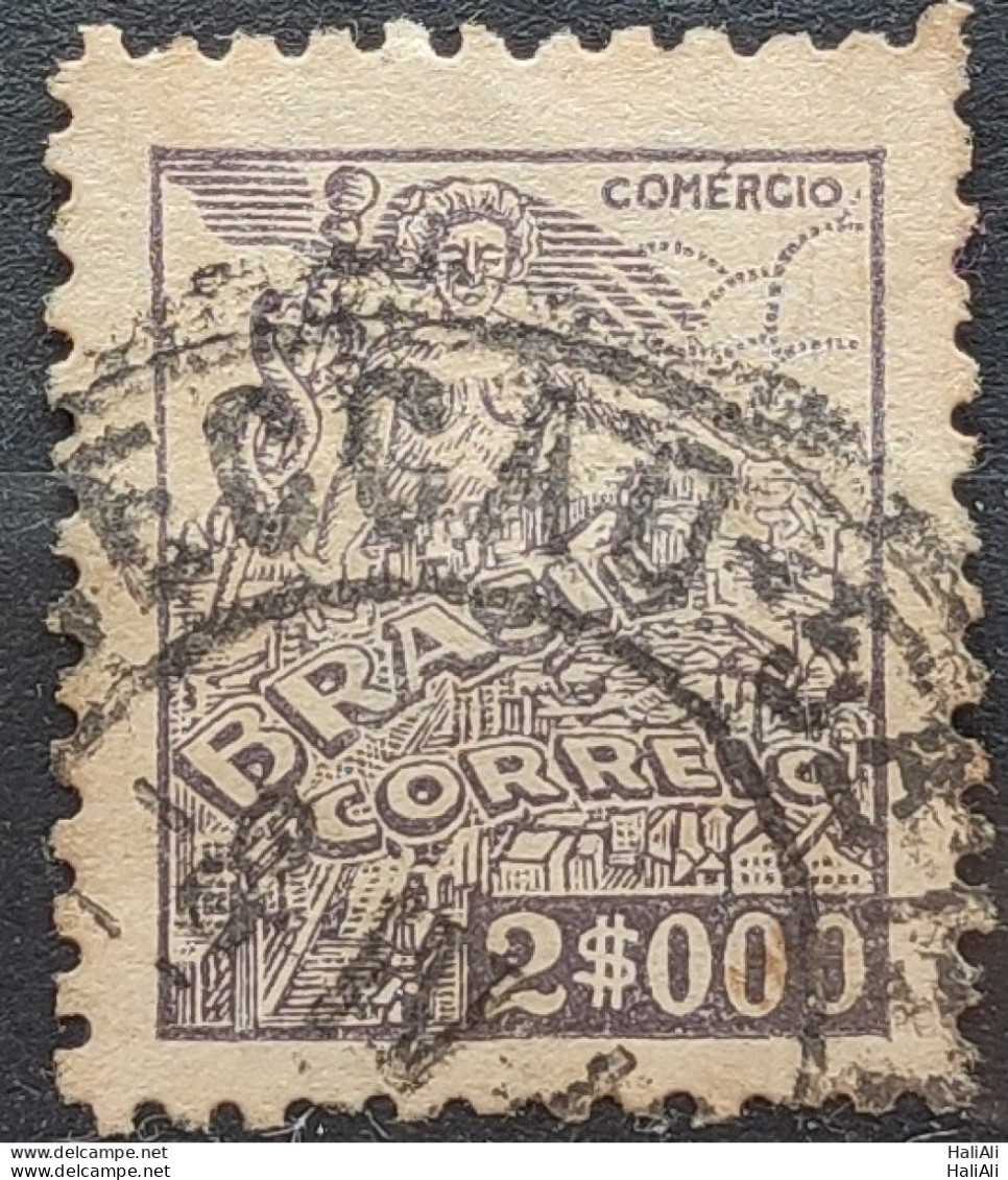 Brazil Regular Stamp RHM 381 Granddaughter Commerce 2000 Reis Filigree Q 1943 Circulated 1 - Used Stamps