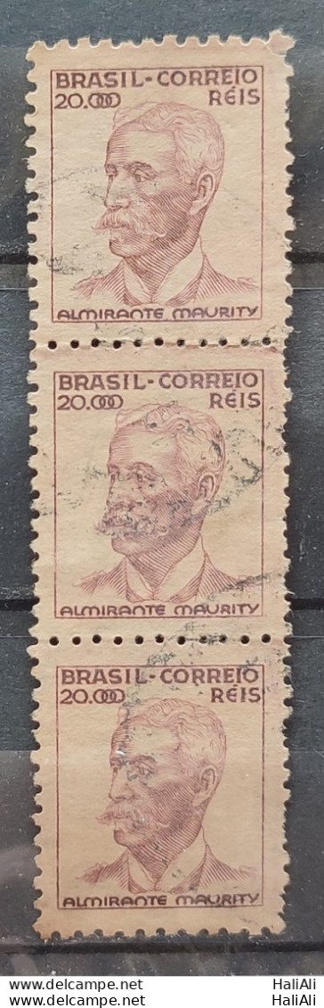 Brazil Regular Stamp Cod RHM 397 Maurity Militar 20000 Reis Filigree O 1942 Circulated 22 - Gebruikt