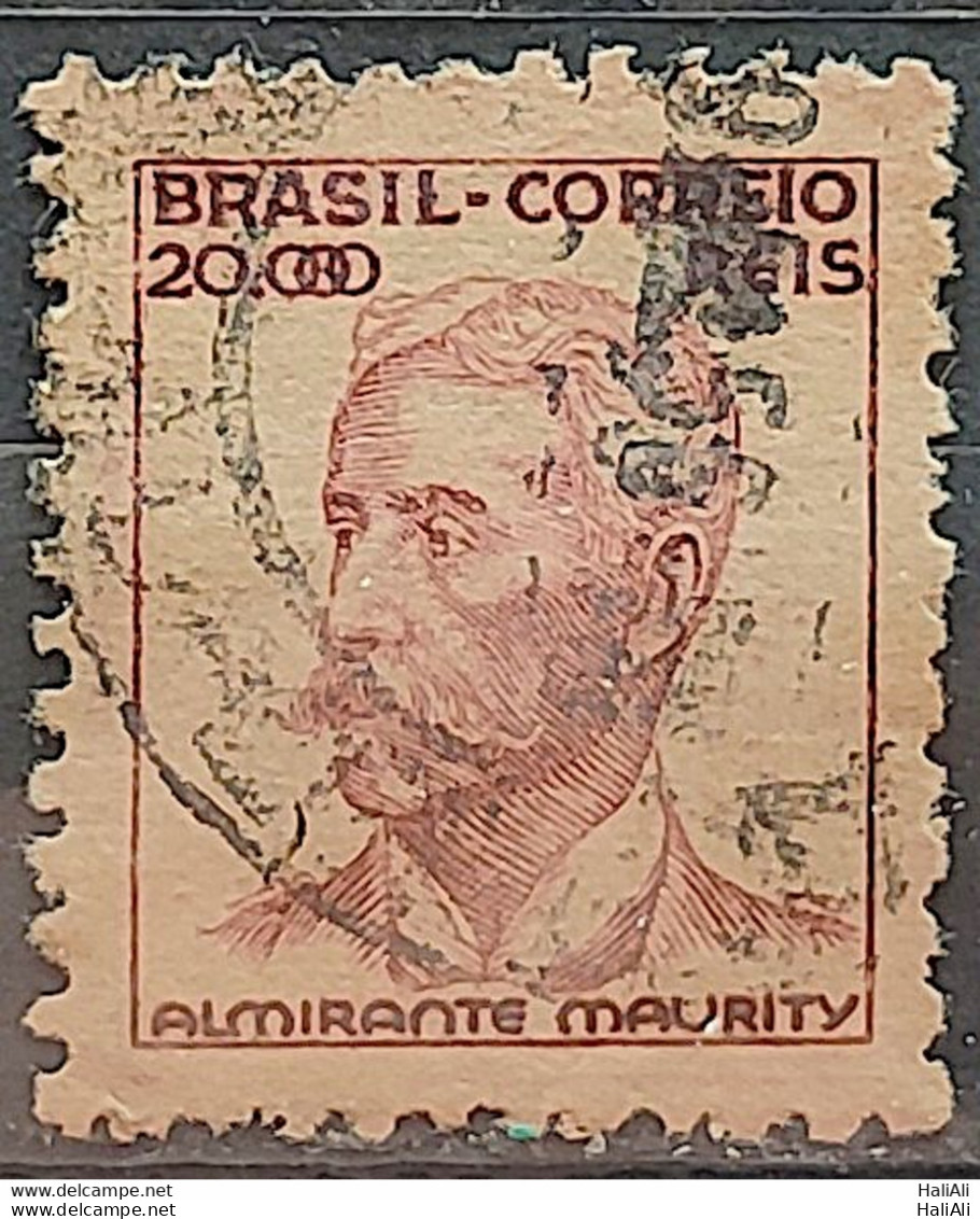 Brazil Regular Stamp Cod RHM 368 Granddaughter Admiral Maurity Militar 20000 Reis Filigree P 1941 Circulated 4 - Usati