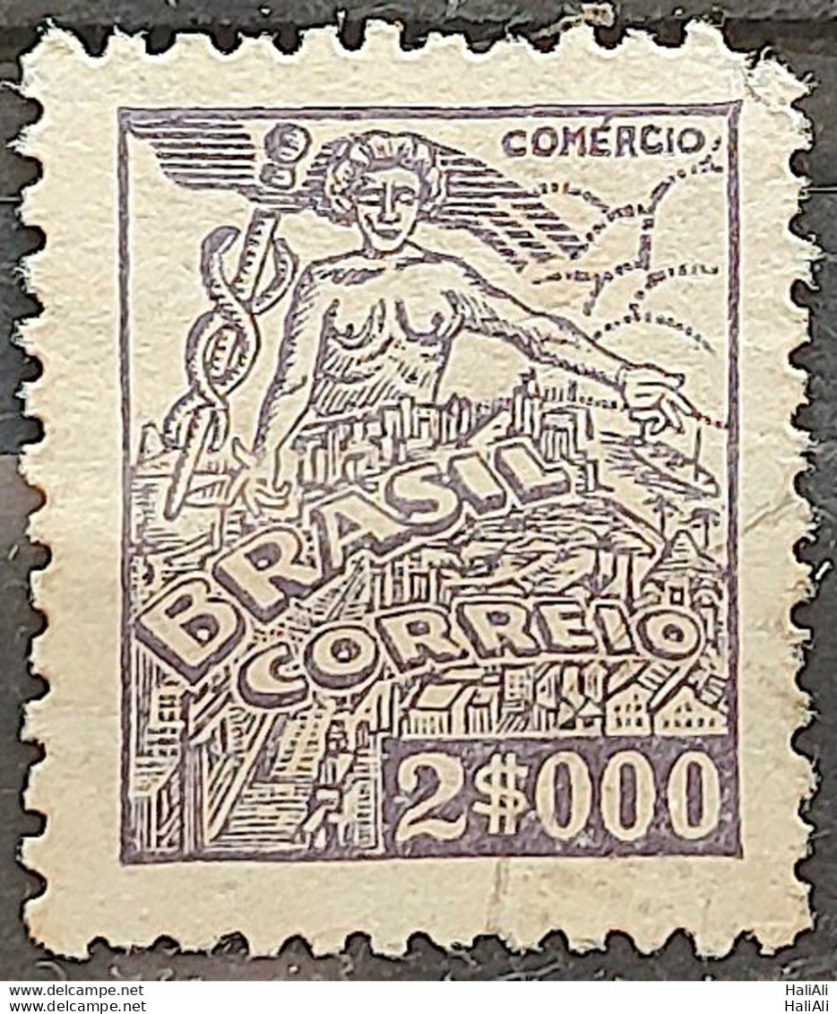 Brazil Regular Stamp Cod RHM 365A Granddaughter Commerce 2000 Reis Filigree P 1941 Circulated 3 - Usati