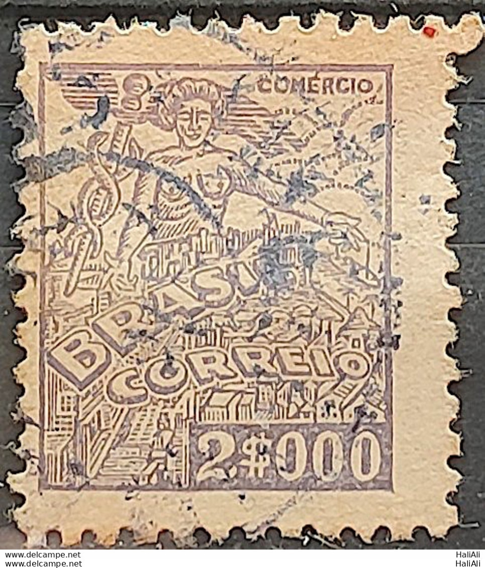 Brazil Regular Stamp Cod RHM 365A Granddaughter Commerce 2000 Reis Filigree P 1941 Circulated 2 - Usati
