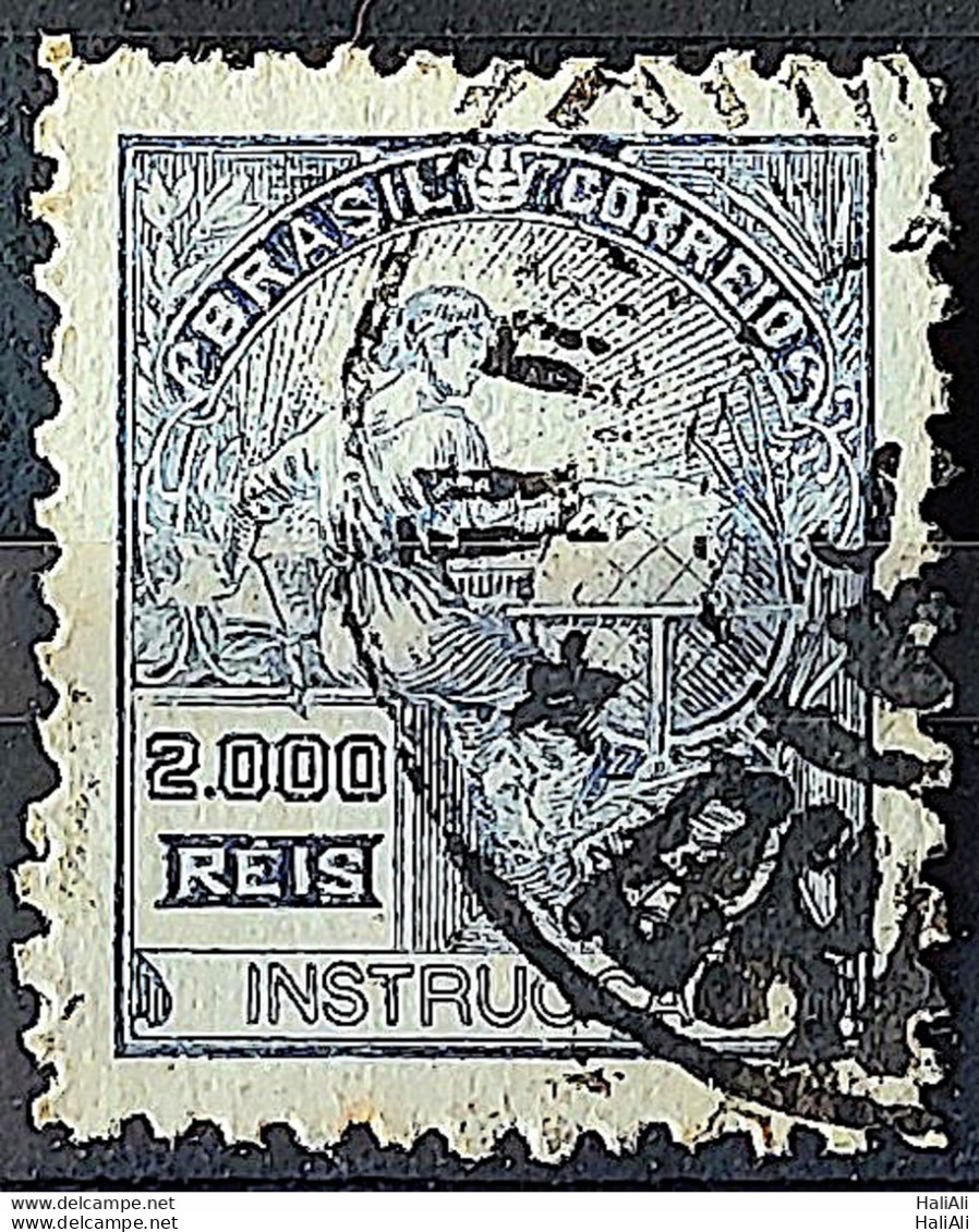 Brazil Regular Stamp Cod Rhm 308 Grandma Instruction 2000 Reis Filigree N 1936 Circulated 8 - Oblitérés