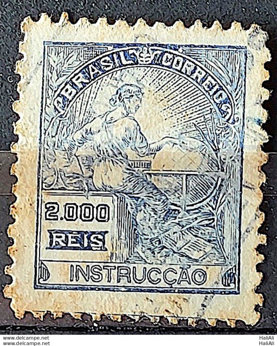 Brazil Regular Stamp Cod Rhm 308 Grandma Instruction 2000 Reis Filigree N 1936 Circulated 5 - Oblitérés