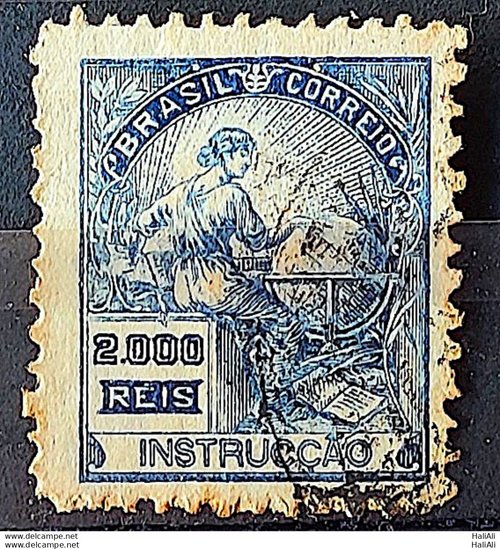 Brazil Regular Stamp Cod Rhm 308 Grandma Instruction 2000 Reis Filigree N 1936 Circulated 17 - Usados