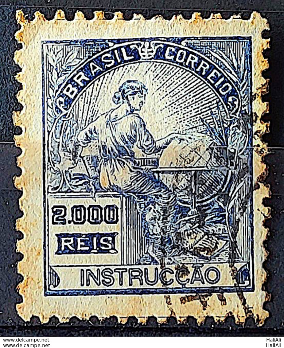 Brazil Regular Stamp Cod Rhm 308 Grandma Instruction 2000 Reis Filigree N 1936 Circulated 15 - Usados