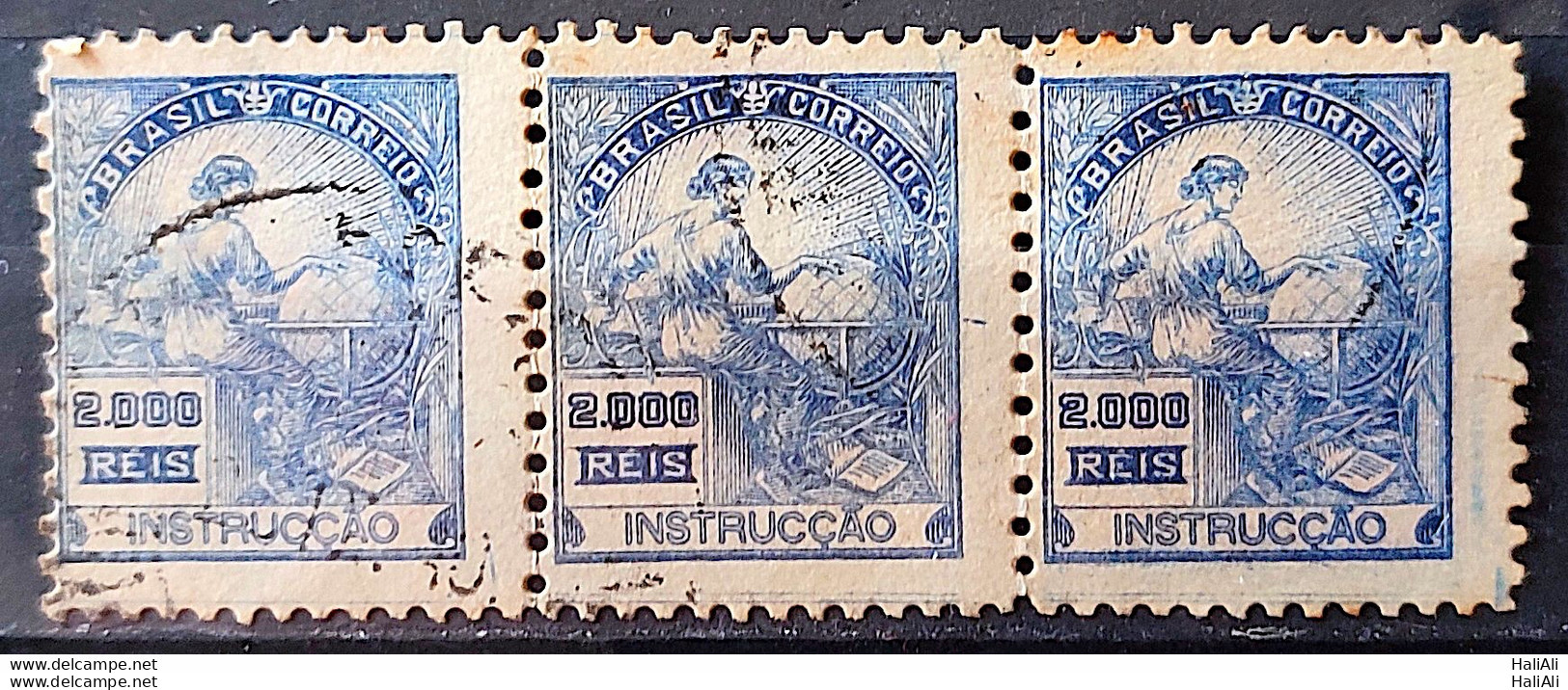 Brazil Regular Stamp Cod RHM 294Es Grandpa Instruction 2000 Reis No Filigreee L Dent 11 12 1934 Circulated Terno - Gebruikt