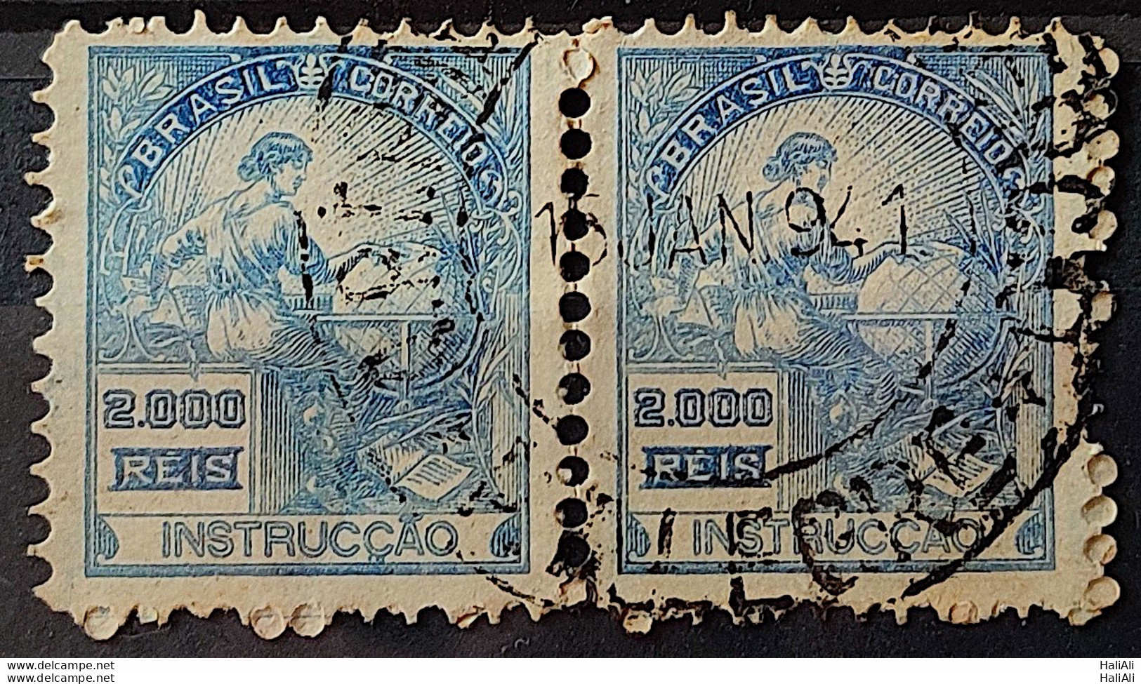 Brazil Regular Stamp Cod RHM 294Es Grandpa Instruction 2000 Reis No Filigree L Dent 11 12 1934 Circulated Par 2 - Oblitérés