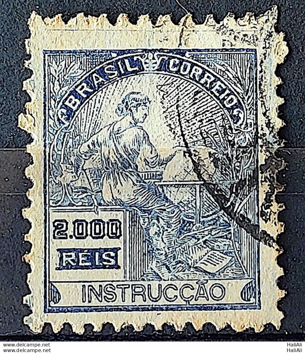 Brazil Regular Stamp Cod Rhm 308 Grandma Instruction 2000 Reis Filigree N 1936 Circulated 1 - Gebruikt