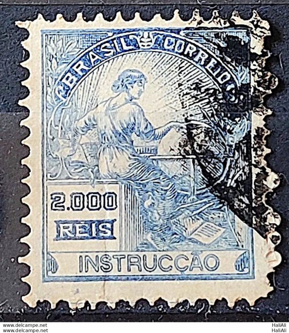 Brazil Regular Stamp Cod RHM 294 Grandpa Instruction 2000 Reis Filigree L 1934 Circulated 9 - Oblitérés