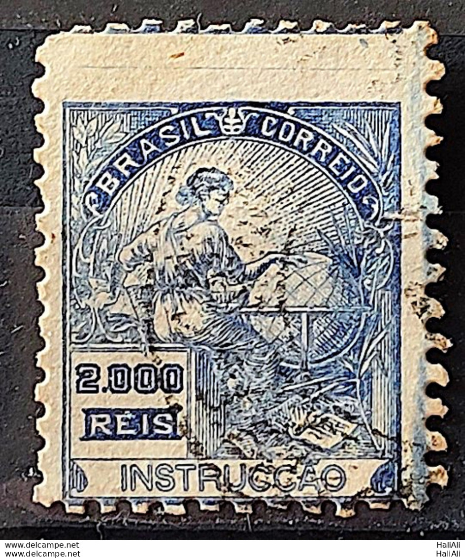 Brazil Regular Stamp Cod RHM 294 Grandpa Instruction 2000 Reis Filigree L 1934 Circulated 6 Displaced Peak - Oblitérés