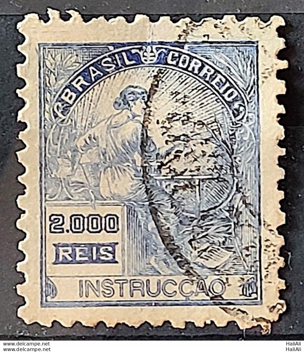 Brazil Regular Stamp Cod RHM 294 Grandpa Instruction 2000 Reis Filigree L 1934 Circulated 4 - Gebruikt