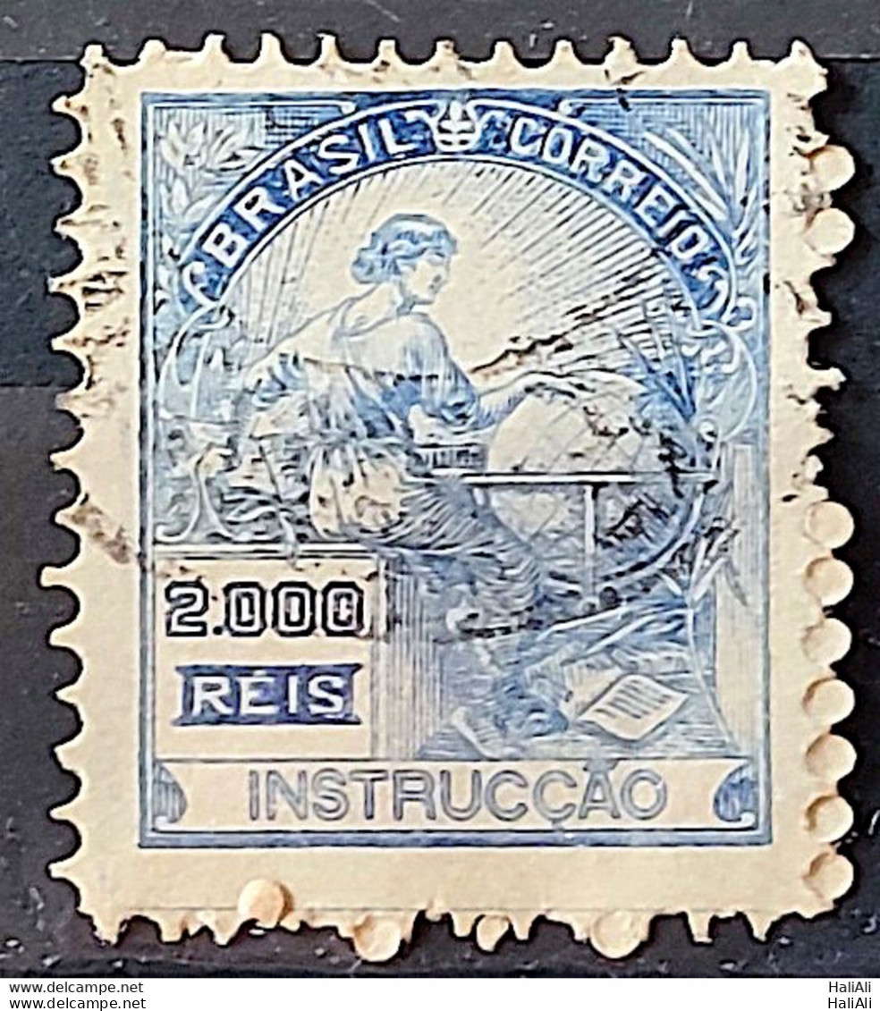 Brazil Regular Stamp Cod RHM 294 Grandpa Instruction 2000 Reis Filigree L 1934 Circulated 3 - Used Stamps