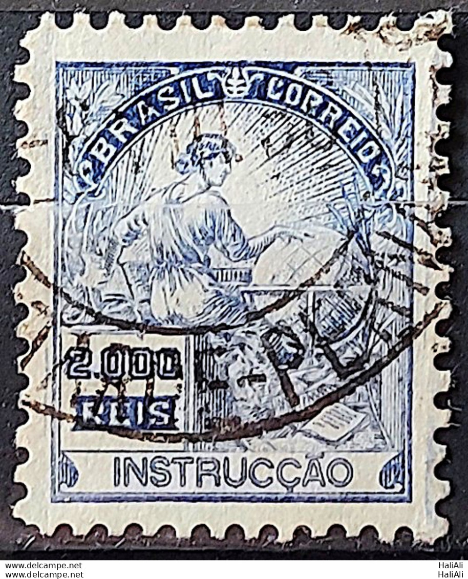 Brazil Regular Stamp Cod RHM 294 Grandpa Instruction 2000 Reis Filigree L 1934 Circulated 18 - Oblitérés