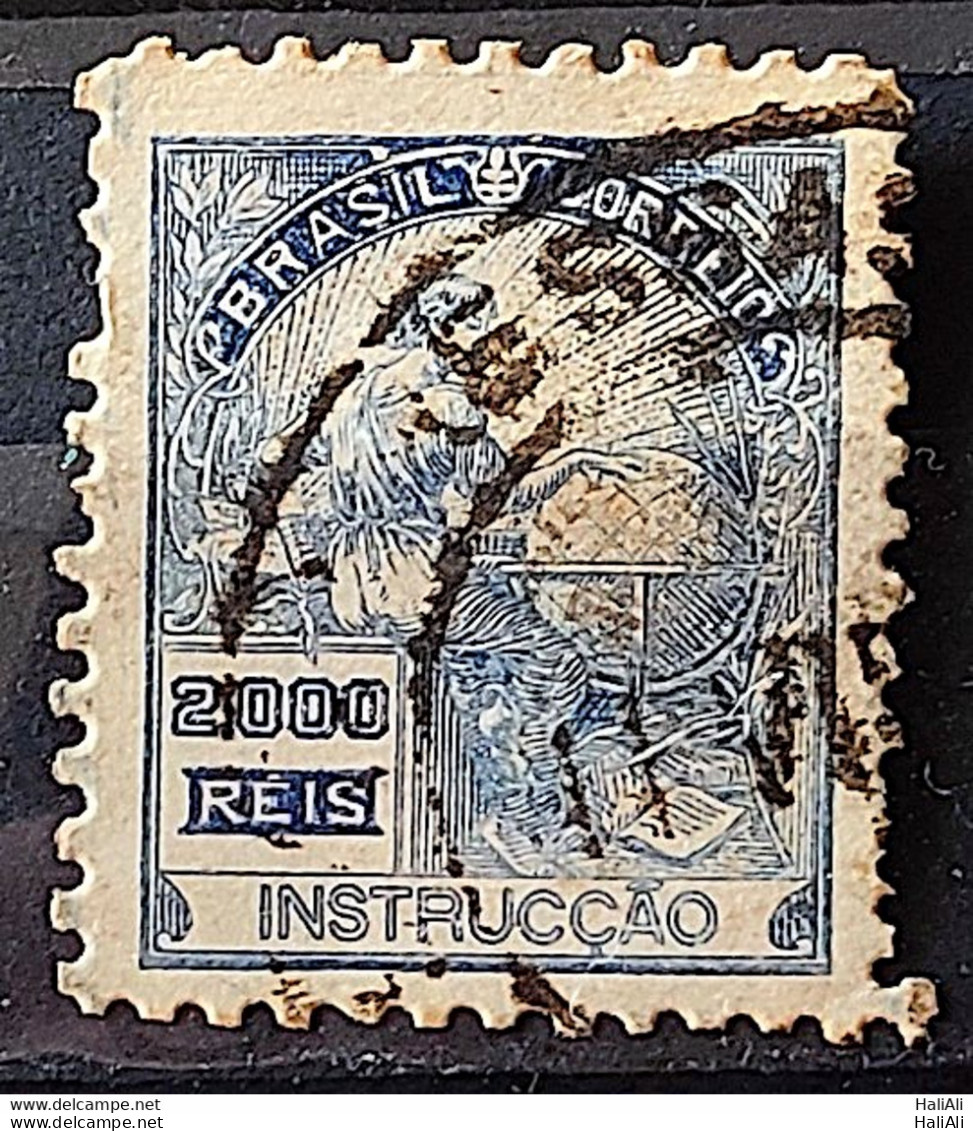 Brazil Regular Stamp Cod RHM 294 Grandpa Instruction 2000 Reis Filigree L 1934 Circulated 1 - Used Stamps