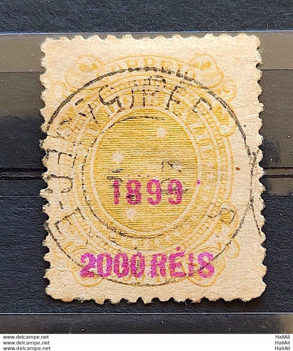 Brazil Old Stamp RHM 135a Southern Cross 2000-1000 Reis Year 1899 Overload 07 - Oblitérés