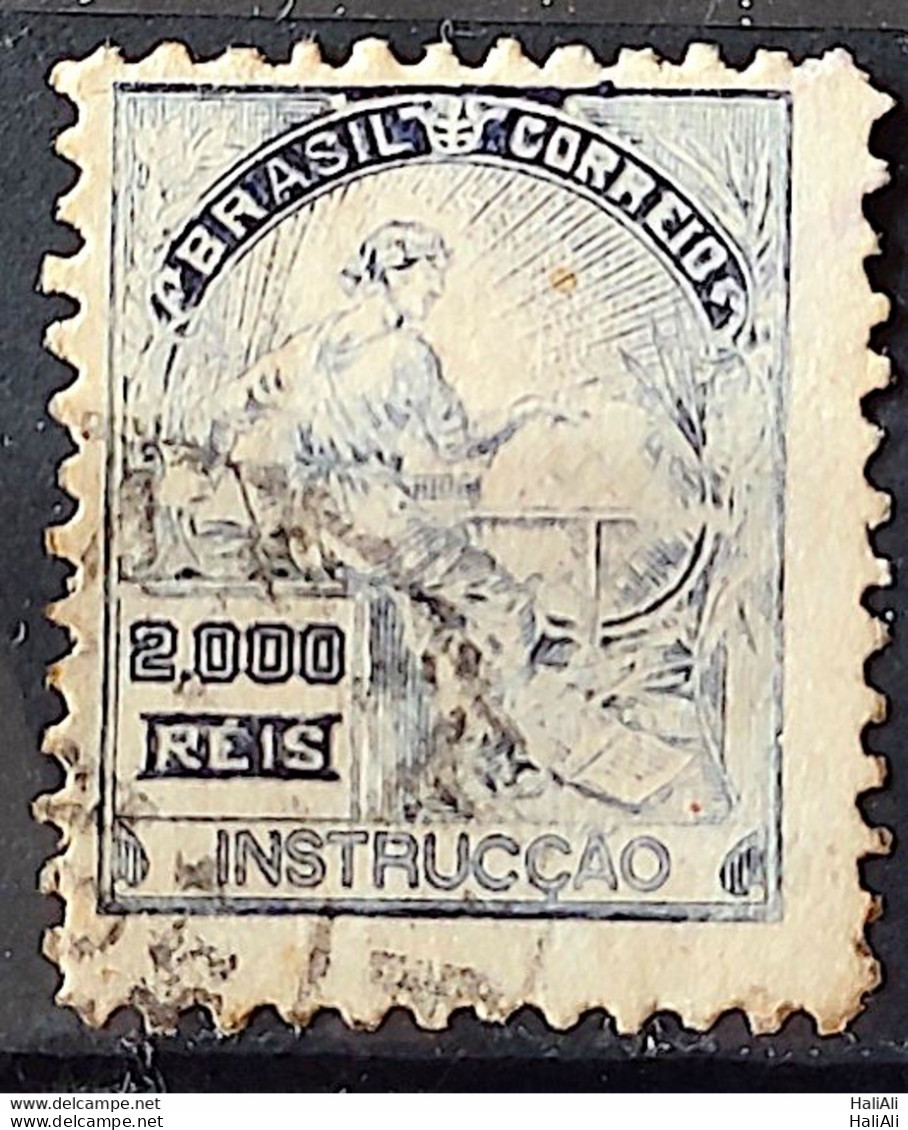 Brazil Regular Stamp Cod RHM 207 Vovo Navigation Ship 2000 Reis Filigree D Indentation 1921 Circulated 1 - Usados