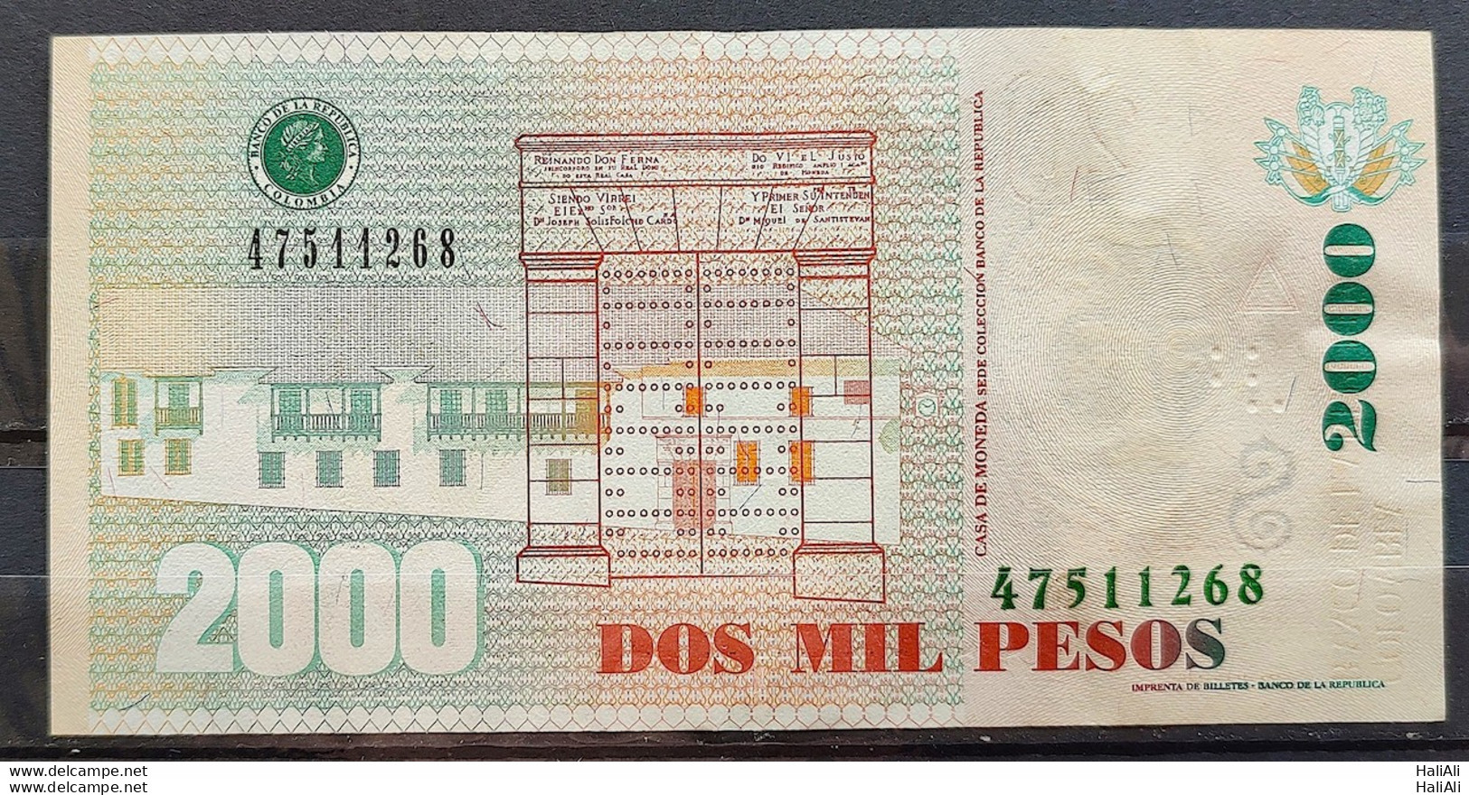 Banknote Colombia 2000 Pesos 1268 UNC - Colombia