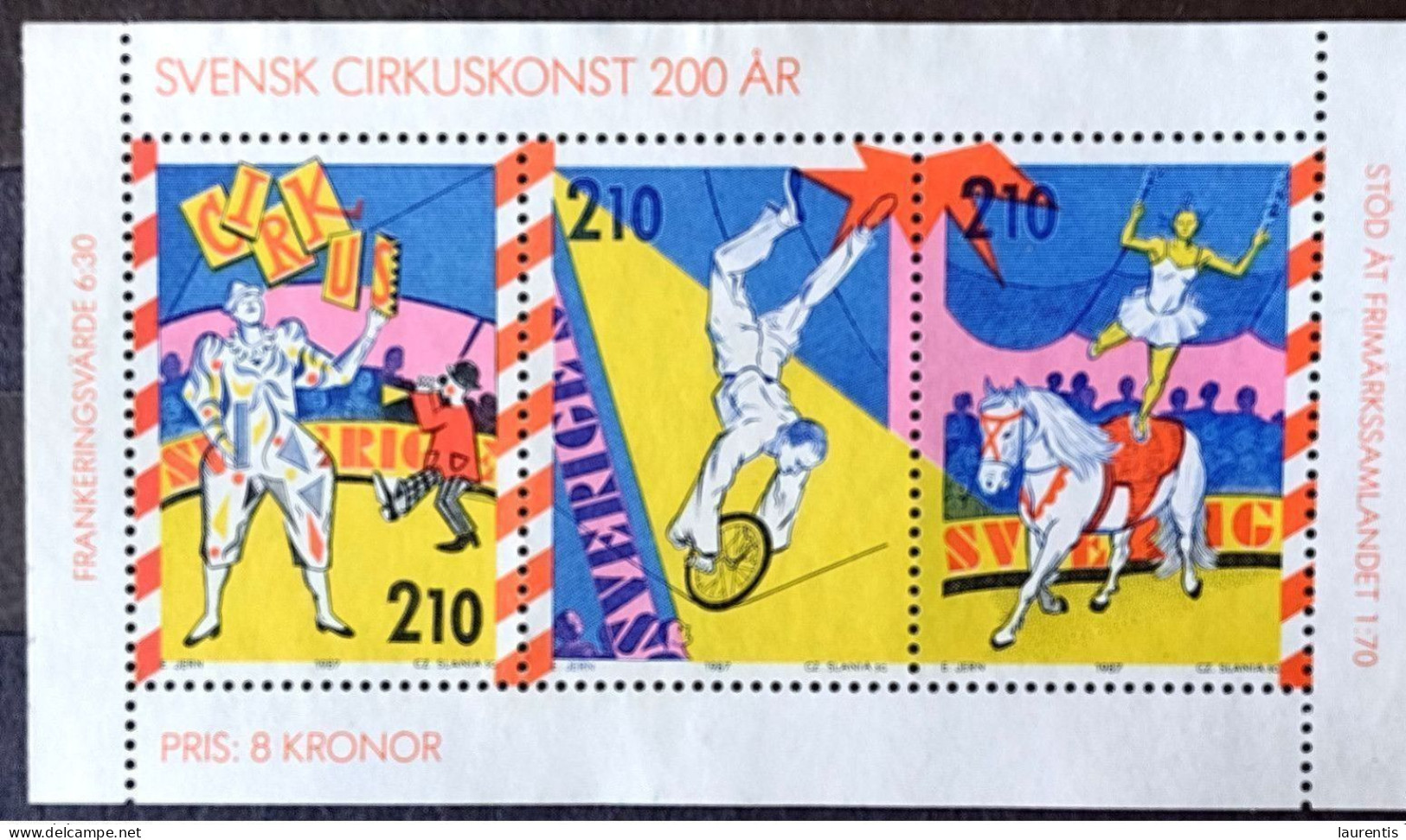 D636  Circus - Cycles - Sweden Yv B15 - No Gum - Free Shipping - 1,05. - Circus
