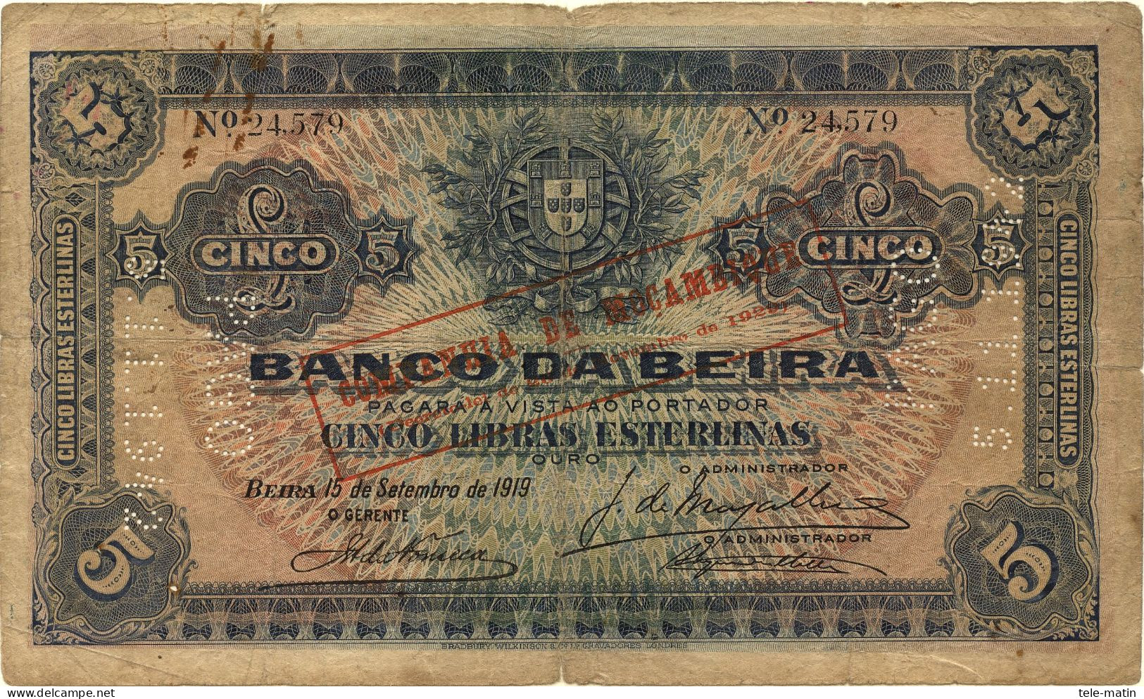 2 Billets Du Biafra Et 1 Billet Du Mozambique De 1919 - Altri – Africa