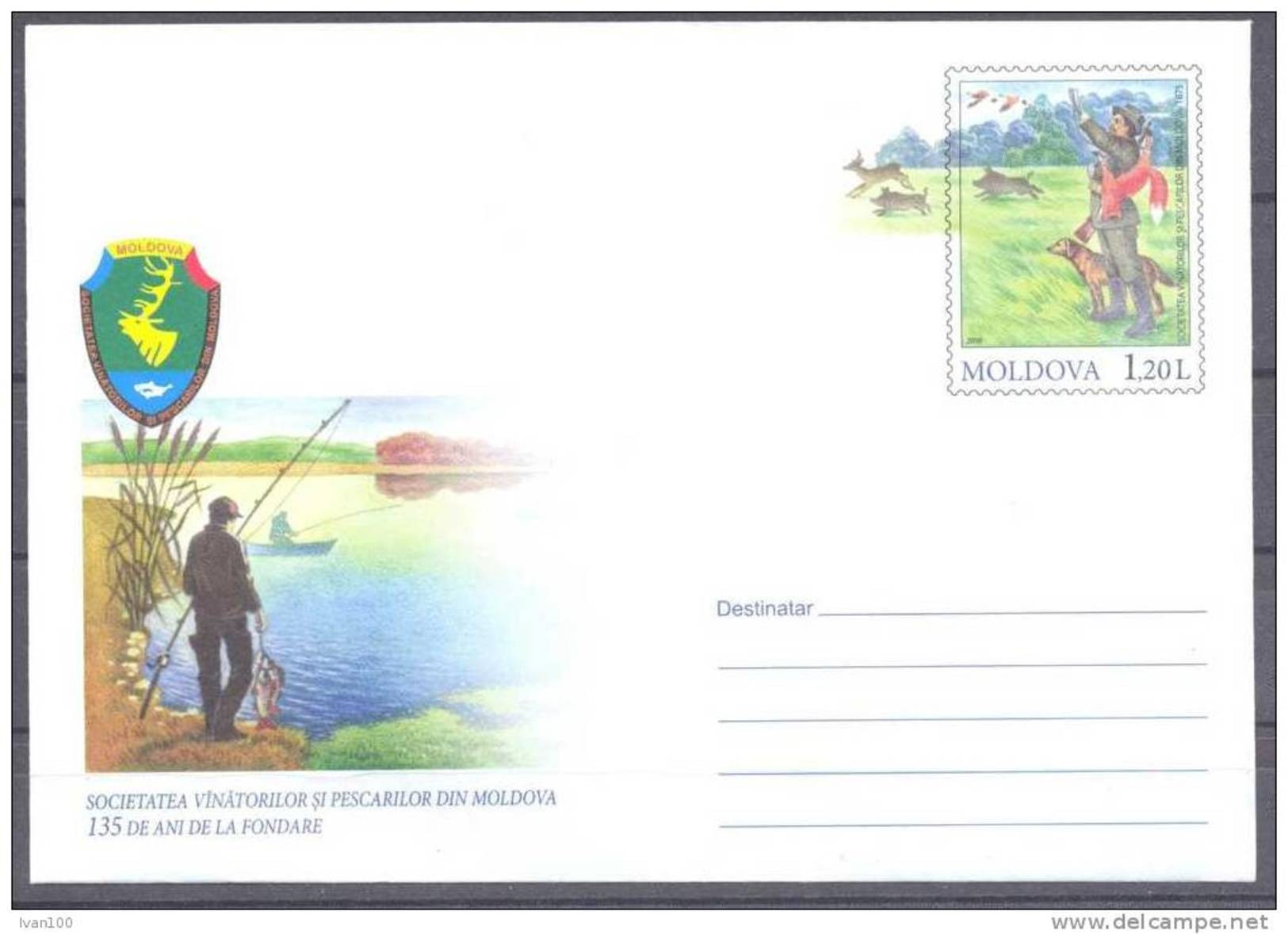 2010. Moldova, Prep. Env. "135y Of National Union Of Hunters And Fishermans, Mint/** - Moldova