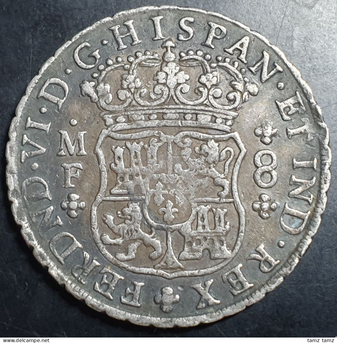 Mexico Spanish Colonial 8 Reales Two Pillar Ferdinand VI 1752 Mo MF No Hole - México