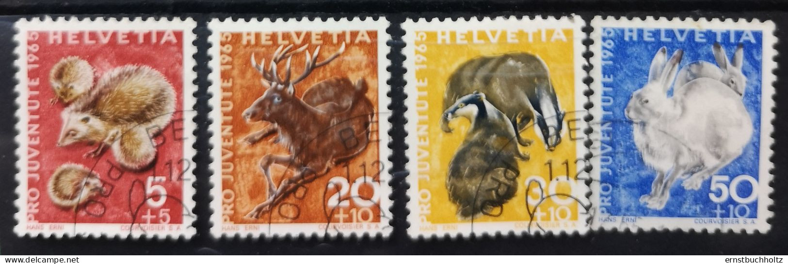 Schweiz 1965 Pro Juventute Wildtiere Mi 826/30° Gest. Nur 4v Von 5v - Oblitérés