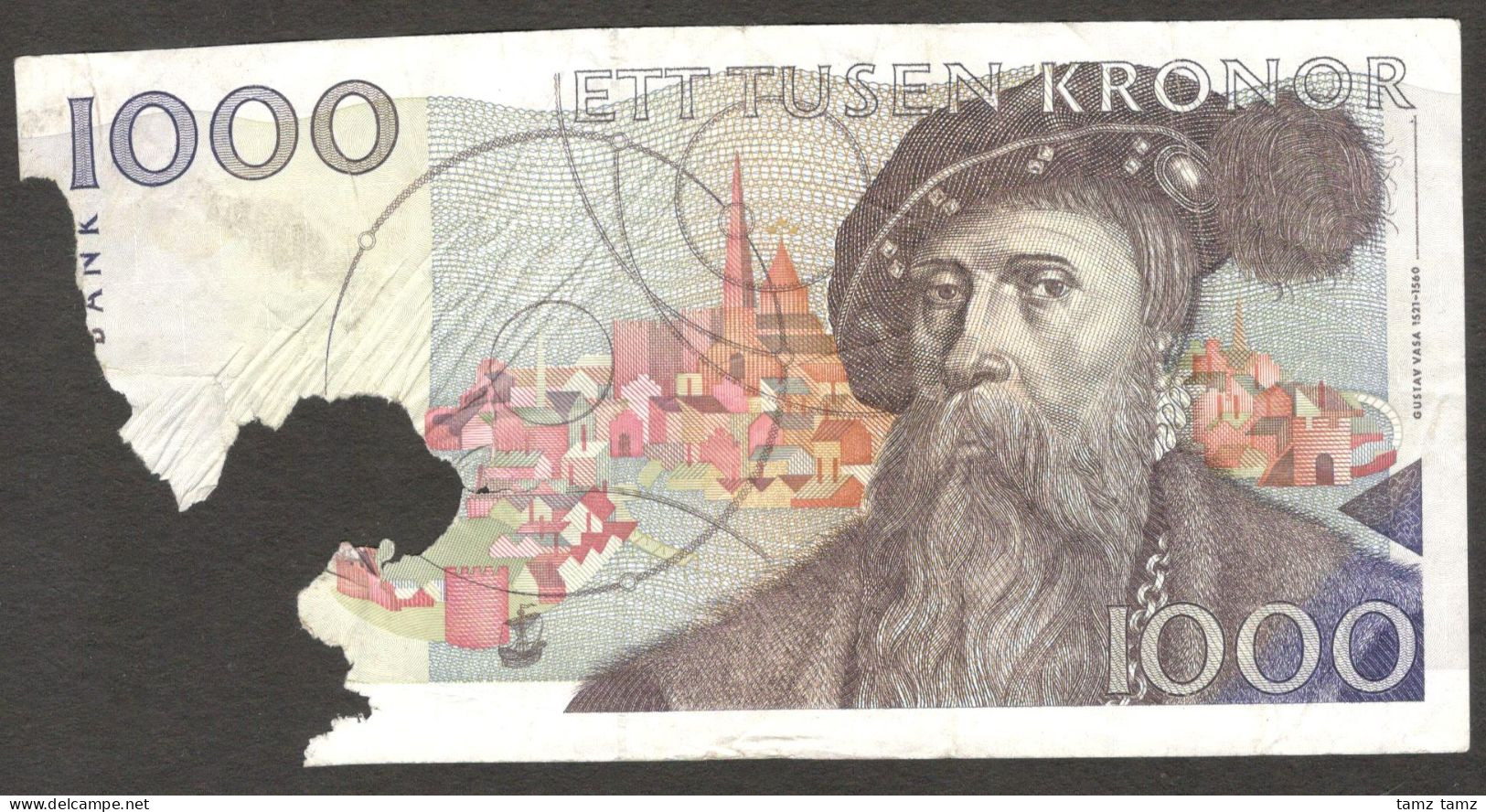 Sweden 1000 1,000 Kronor King Gustav Vasa P-60 1989 - 1992 Poor - Sweden