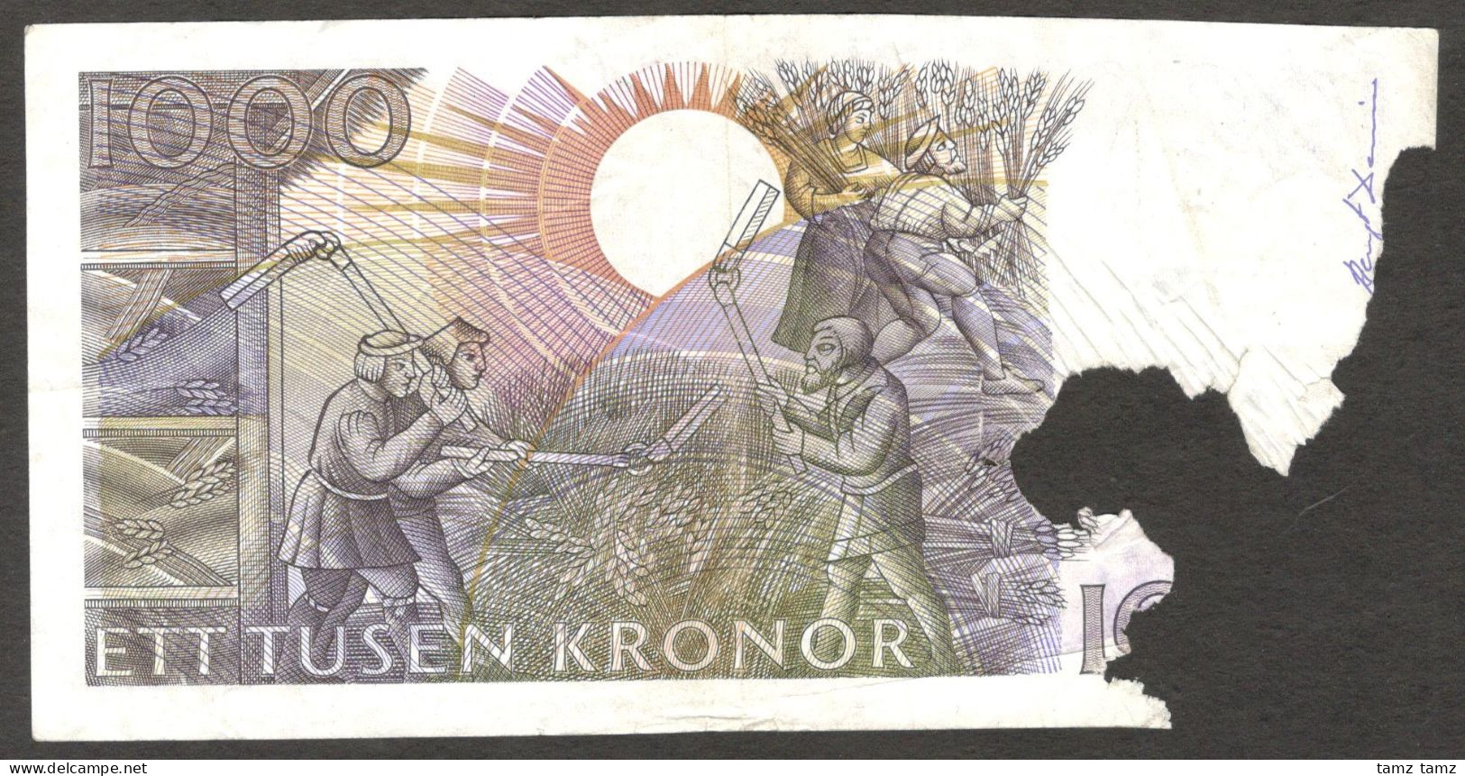 Sweden 1000 1,000 Kronor King Gustav Vasa P-60 1989 - 1992 Poor - Suède