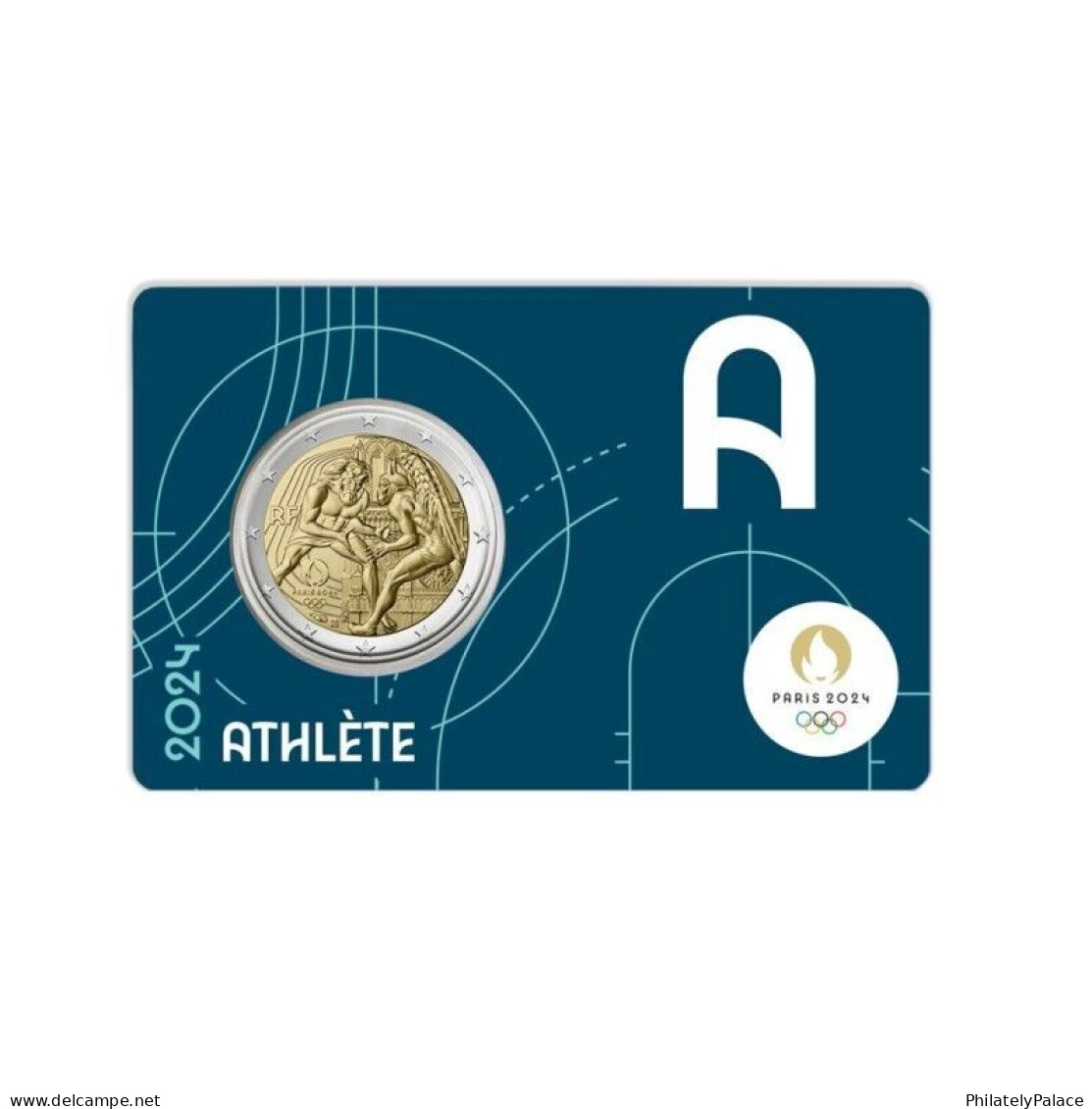 FRANCE 2024 PARIS Olympic & Paralympic Games,Herakles, the Greek Hero,Hercules,2€ Coin Official, 5 PACK SET (**) LIMITED