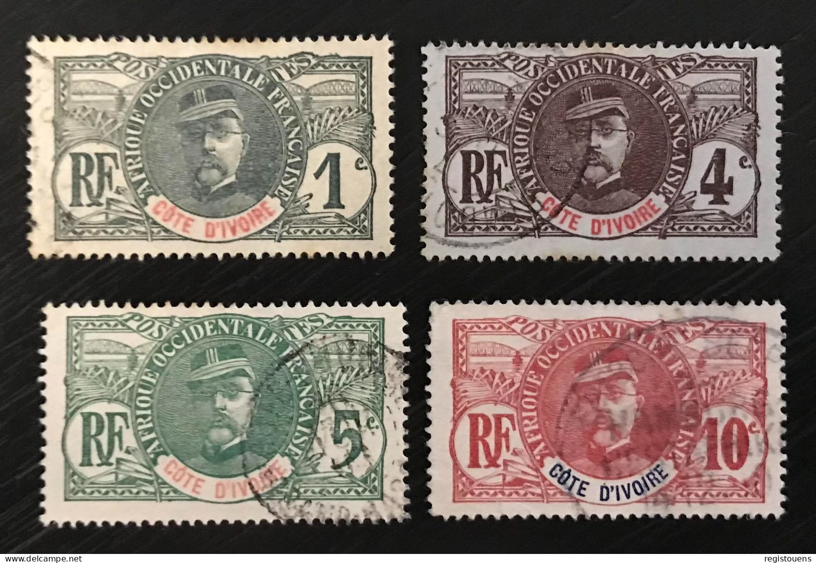 Lot De 4 Timbres Oblitérés Côte D' Ivoire 1906 - Used Stamps
