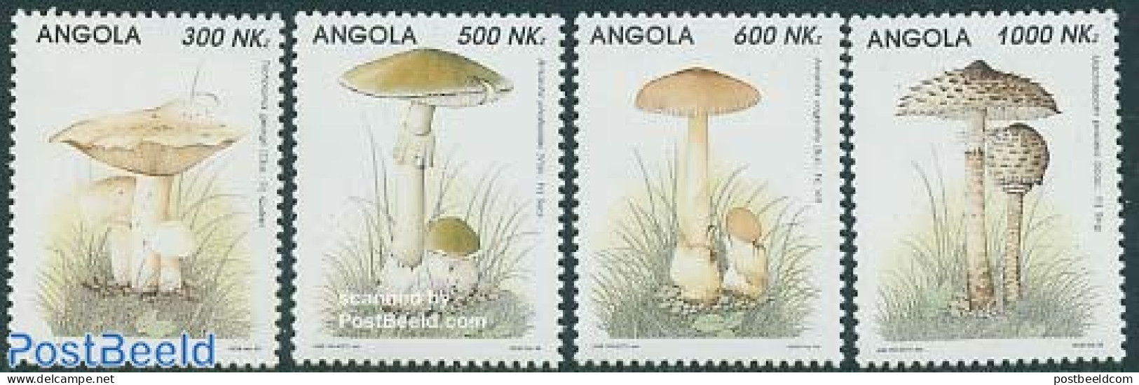 Angola 1993 Mushrooms 4v, Mint NH, Nature - Mushrooms - Hongos