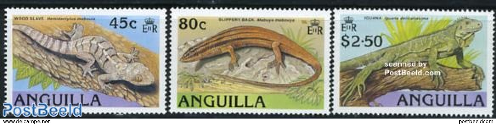 Anguilla 1989 Lizards 3v, Mint NH, Nature - Animals (others & Mixed) - Reptiles - Anguilla (1968-...)