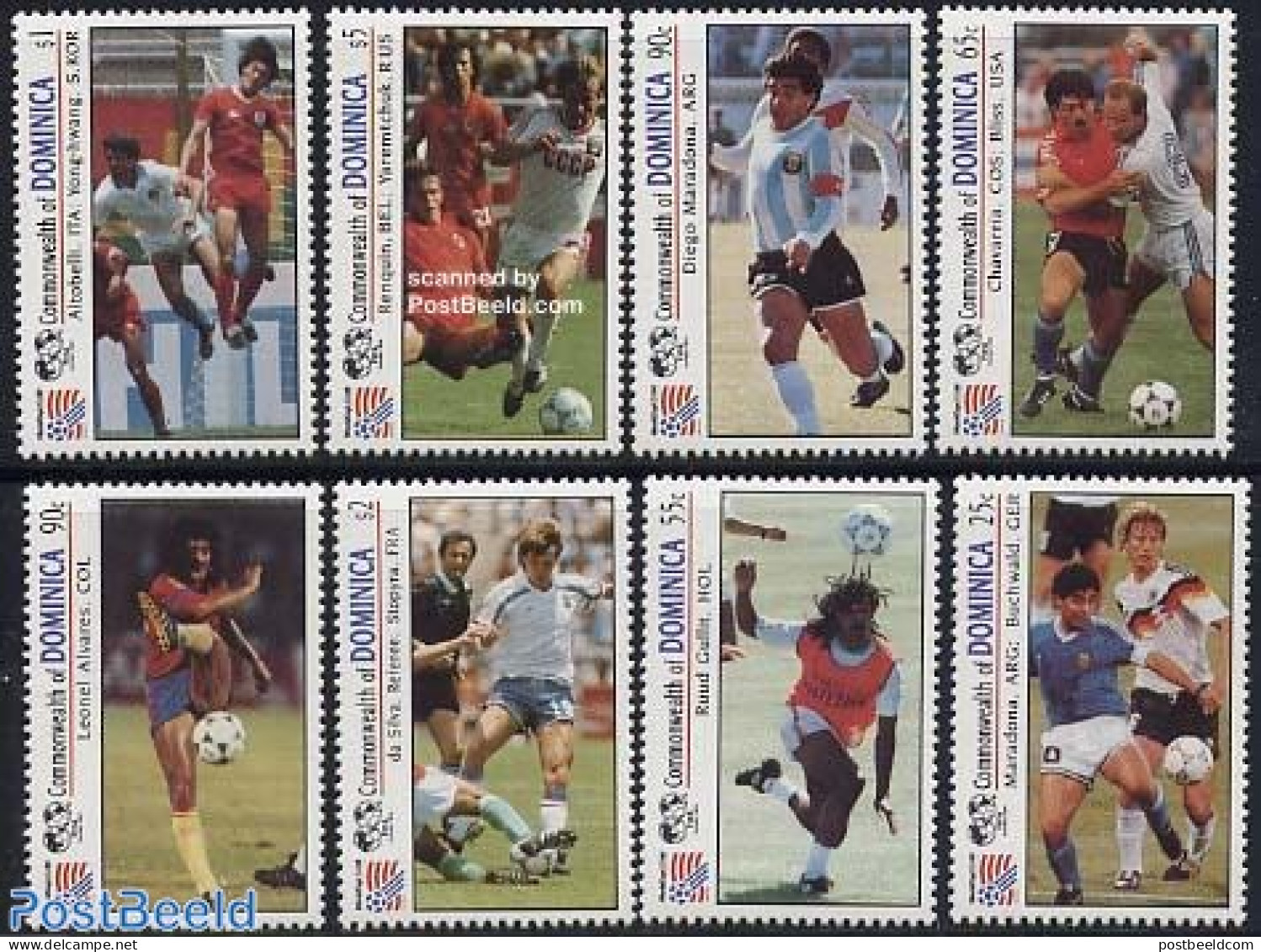 Dominica 1993 World Cup Football USA 8v, Mint NH, Sport - Football - Repubblica Domenicana