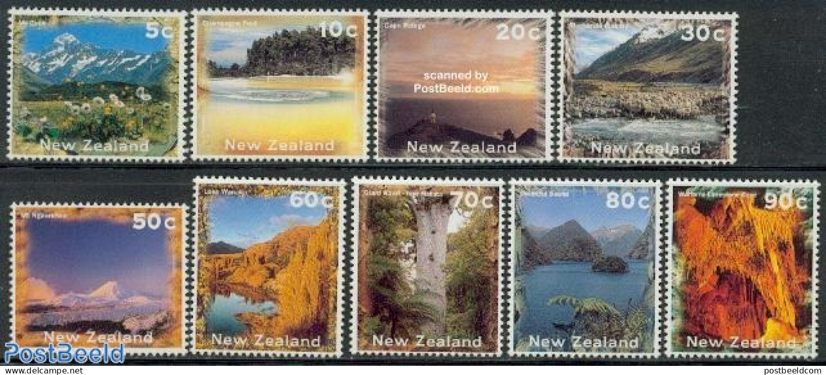 New Zealand 1996 Landscapes 9v, Mint NH, History - Nature - Various - Geology - Trees & Forests - Lighthouses & Safety.. - Nuevos
