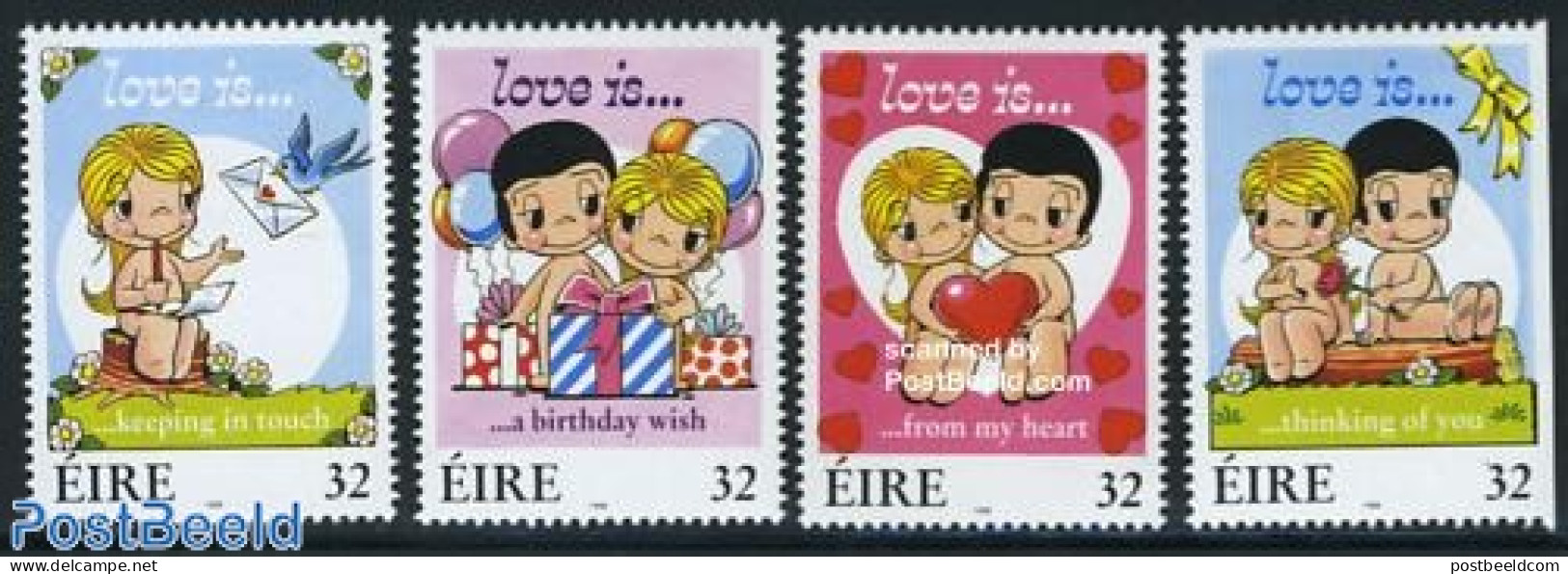 Ireland 1998 Valentine 4v, Mint NH, Nature - Various - Birds - Greetings & Wishing Stamps - St. Valentine's Day - Ongebruikt