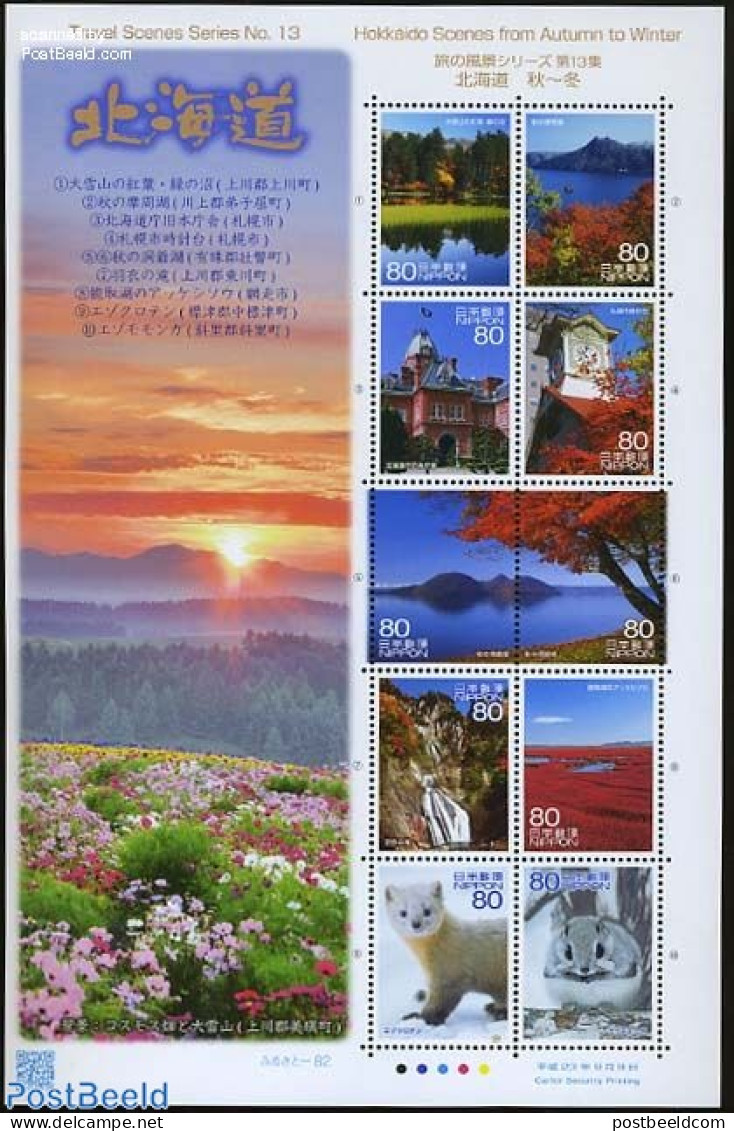 Japan 2011 Travel Scenes No. 13 10v M/s, Mint NH, Nature - Sport - Various - Animals (others & Mixed) - Mountains & Mo.. - Nuevos