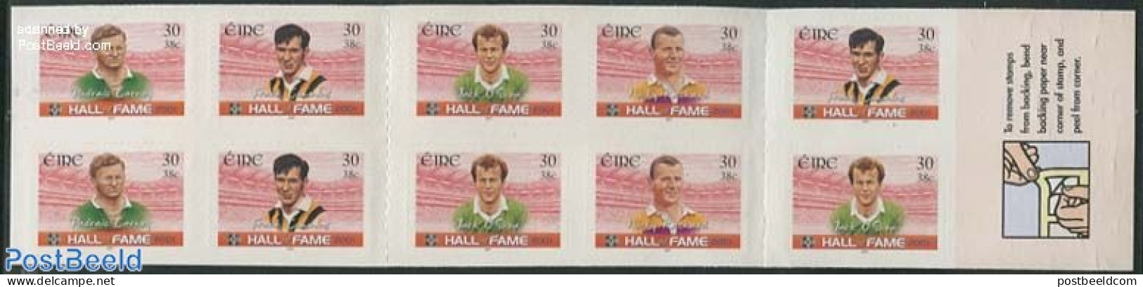 Ireland 2001 Hall Of Fame Booklet S-a, Mint NH, Sport - Football - Stamp Booklets - Neufs