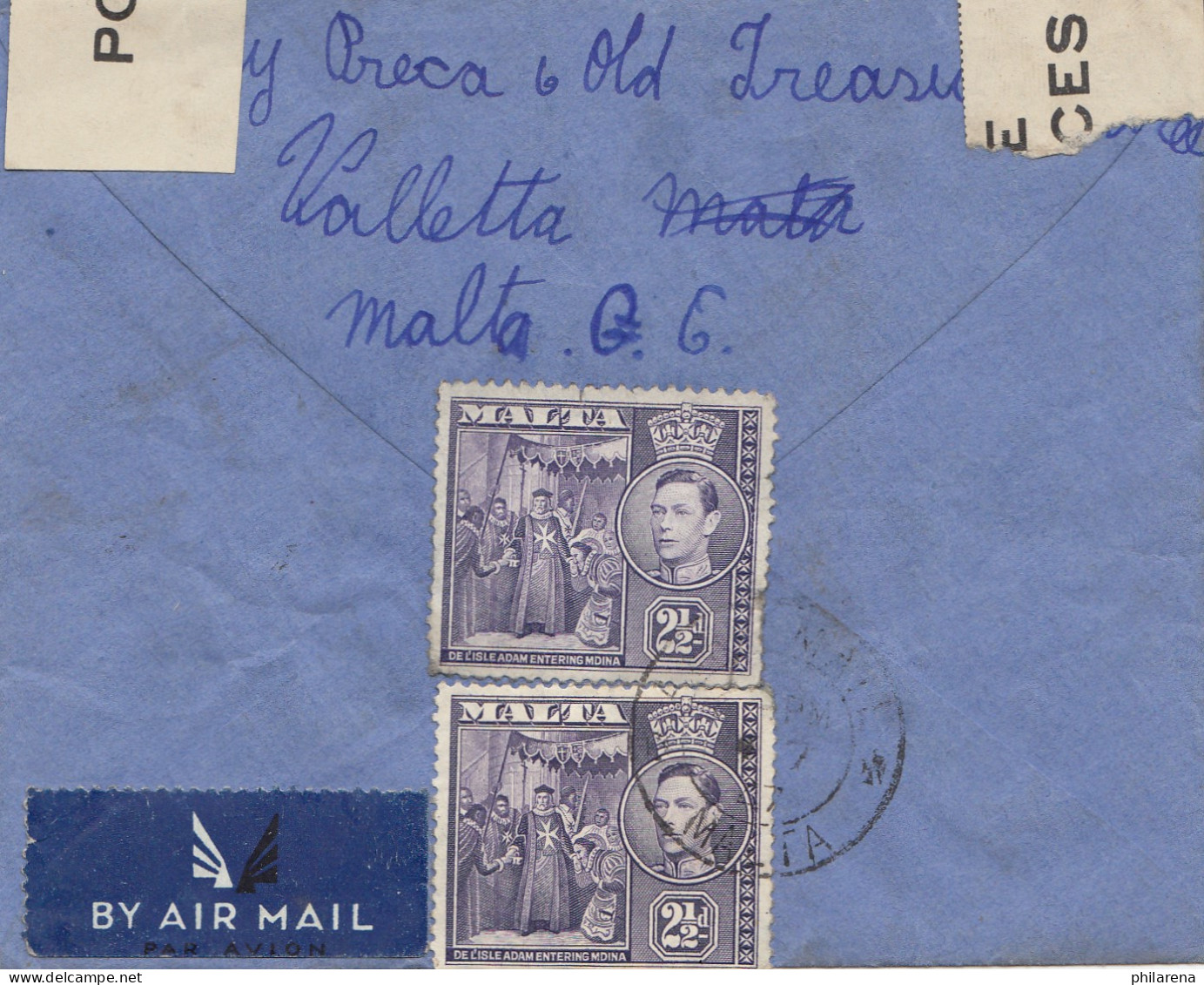 Malta: Brief Als Air Mail Nach England - Malta