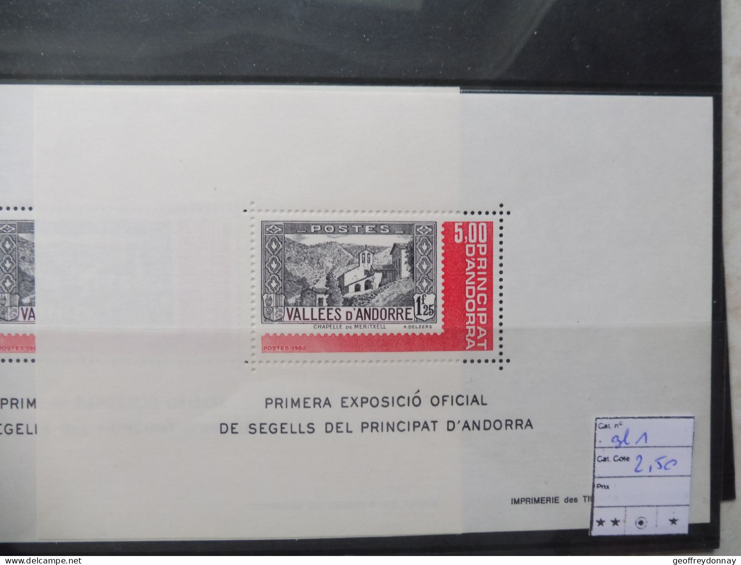 Andorre  Andorra Bl Bloc Blok 1 + Timbre Neuf  Mnh ** Parfait Perfect - Blocs-feuillets