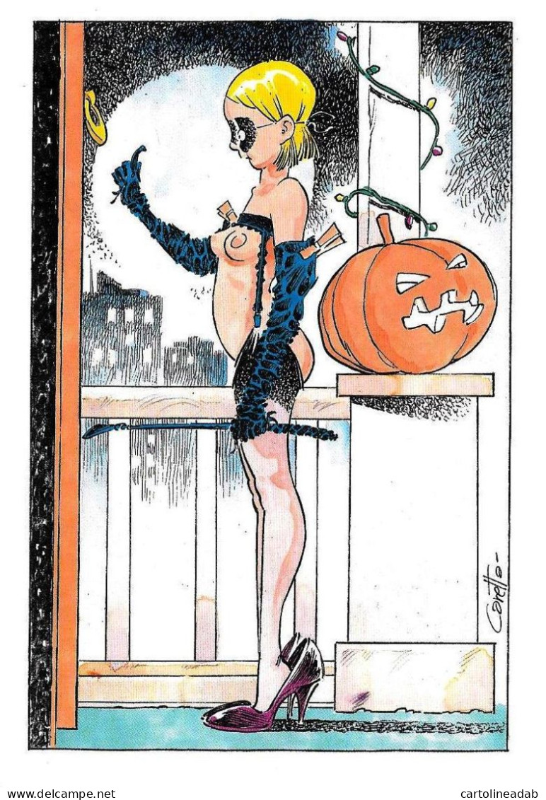 [MD9252] CPM - SERIE LOLITA 2/6 HALLOWEEN - DI FERNANDO CARETTA - FDK 72 - CON ANNULLO - PERFETTA - Non Viaggiata - Bandes Dessinées