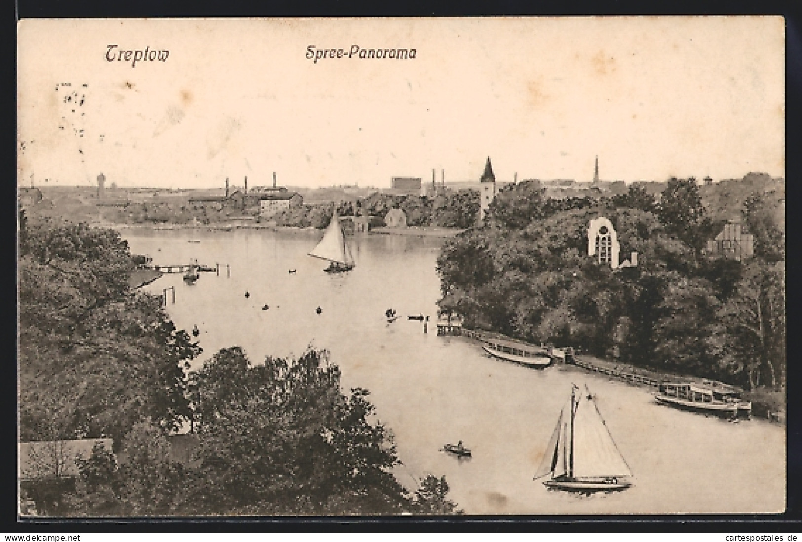 AK Berlin-Treptow, Spree-Panorama  - Treptow