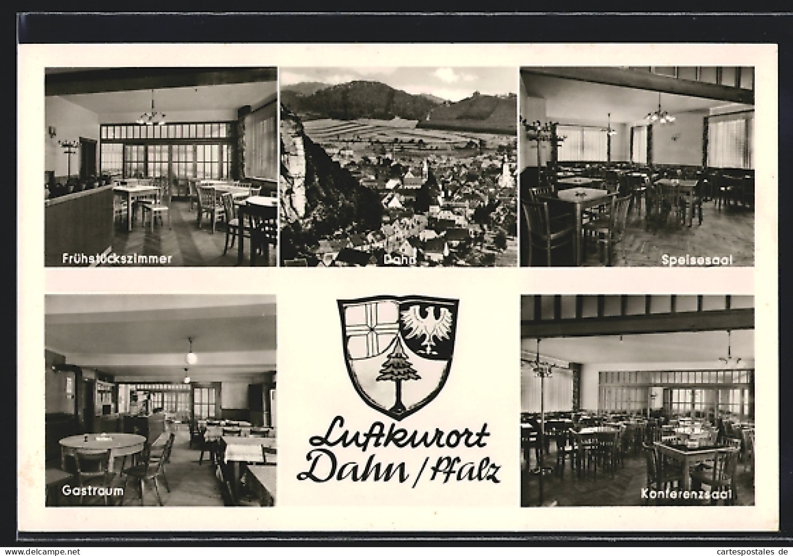 AK Dahn / Pfalz, Panorama & Gasthaus Zur Krone Mit Innenansichten  - Dahn